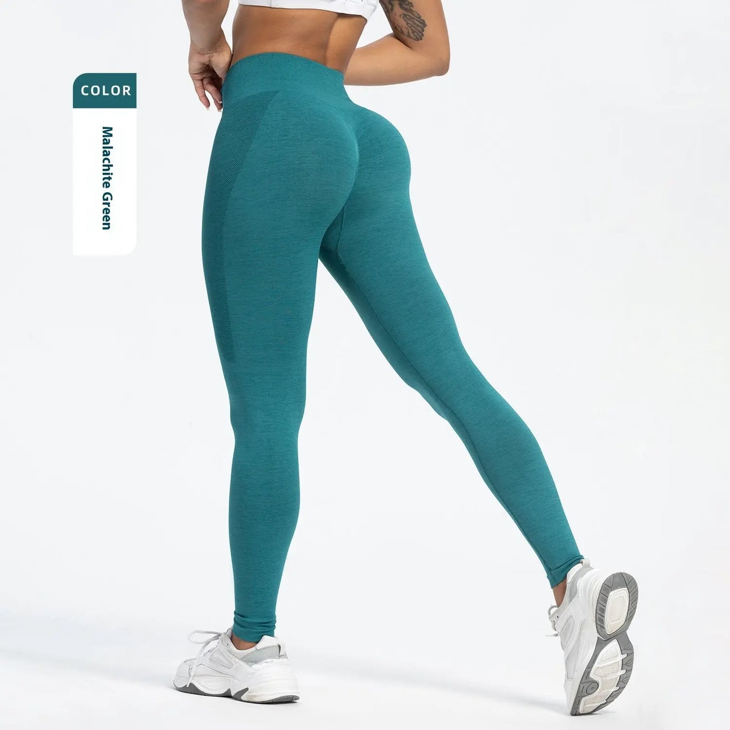 Women's Sports Fitness Pants Seamless Hip Raise High Waist Yoga Pants 