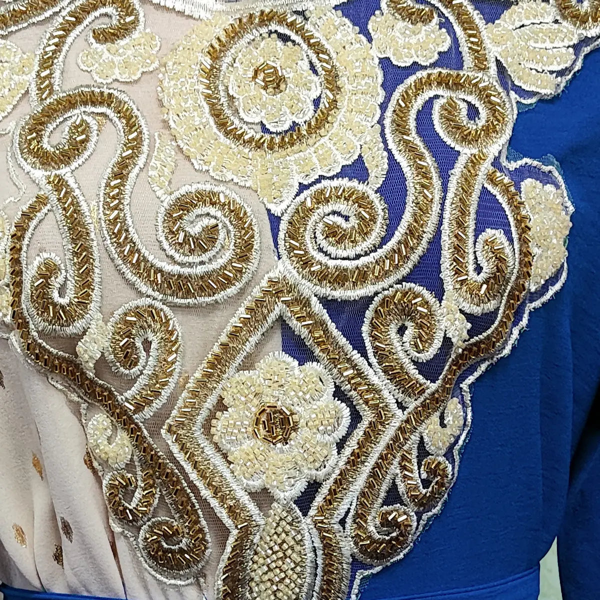 Embroidery Applique Muslim Tunic Robe Dress 