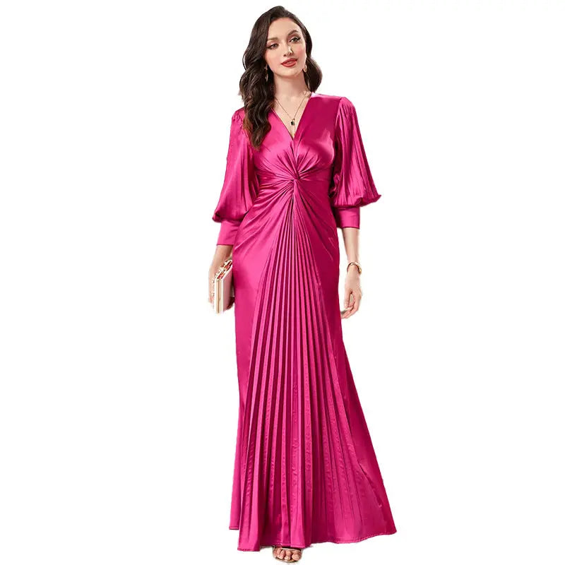 Slim Fit Lantern Sleeve Evening Dress Plus Size Party Party Dress 