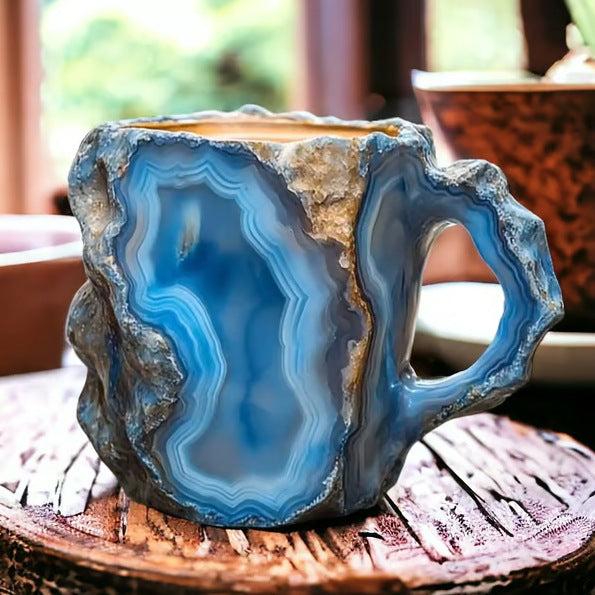 Crystal Coffee Mugs With Handles Elegant Fake Mineral Crystal Cup