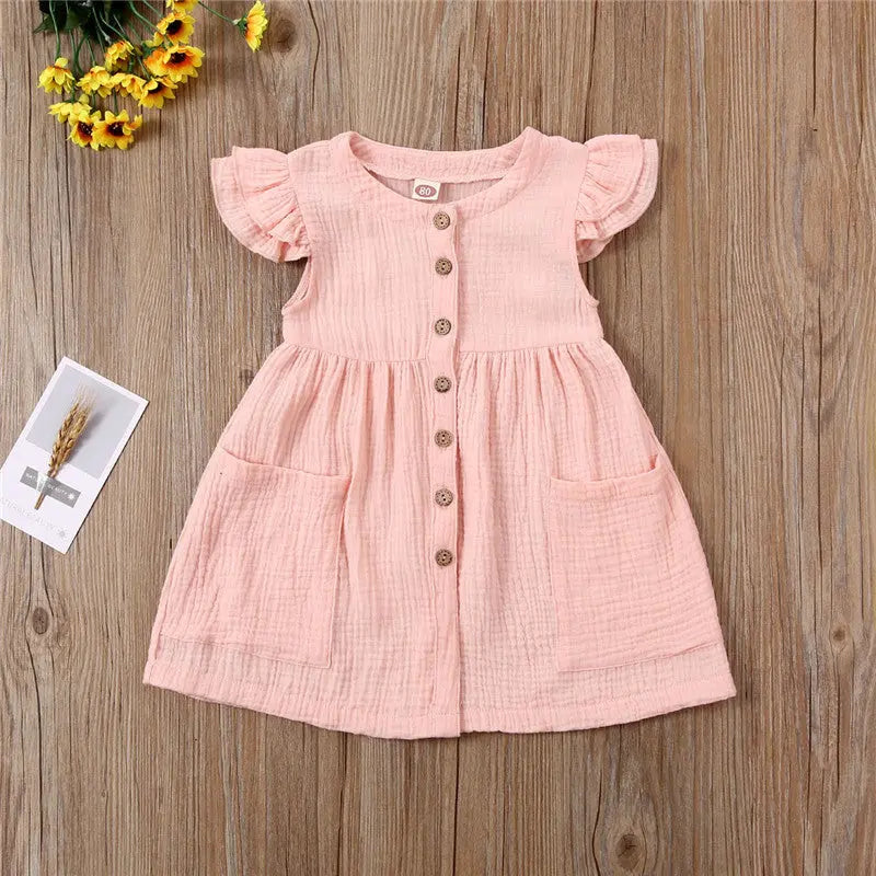 Girls short sleeve cotton dress 