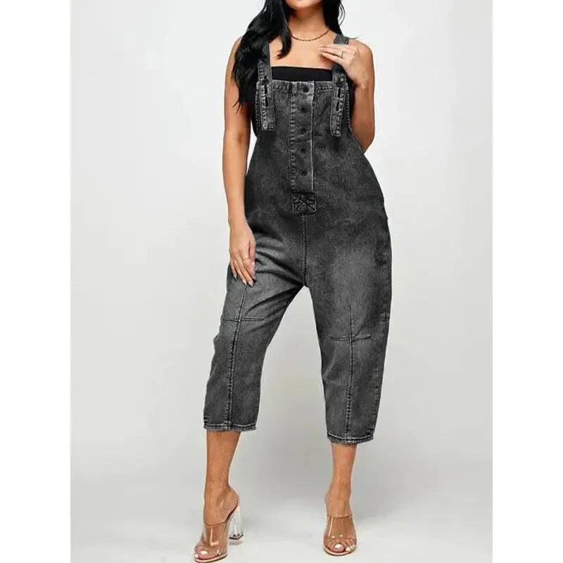Women's Clothing Fashion Casual Siamese Suspender Jeans Women 