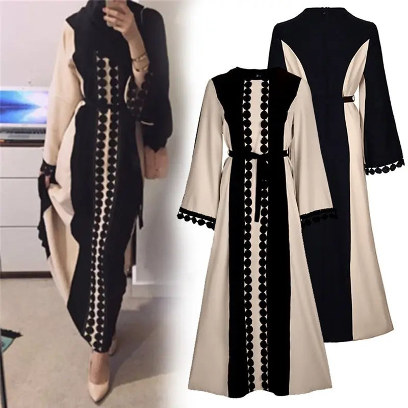 Middle Eastern lace patchwork abaya 