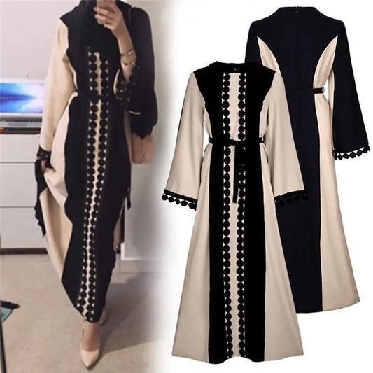 Middle Eastern lace patchwork abaya 