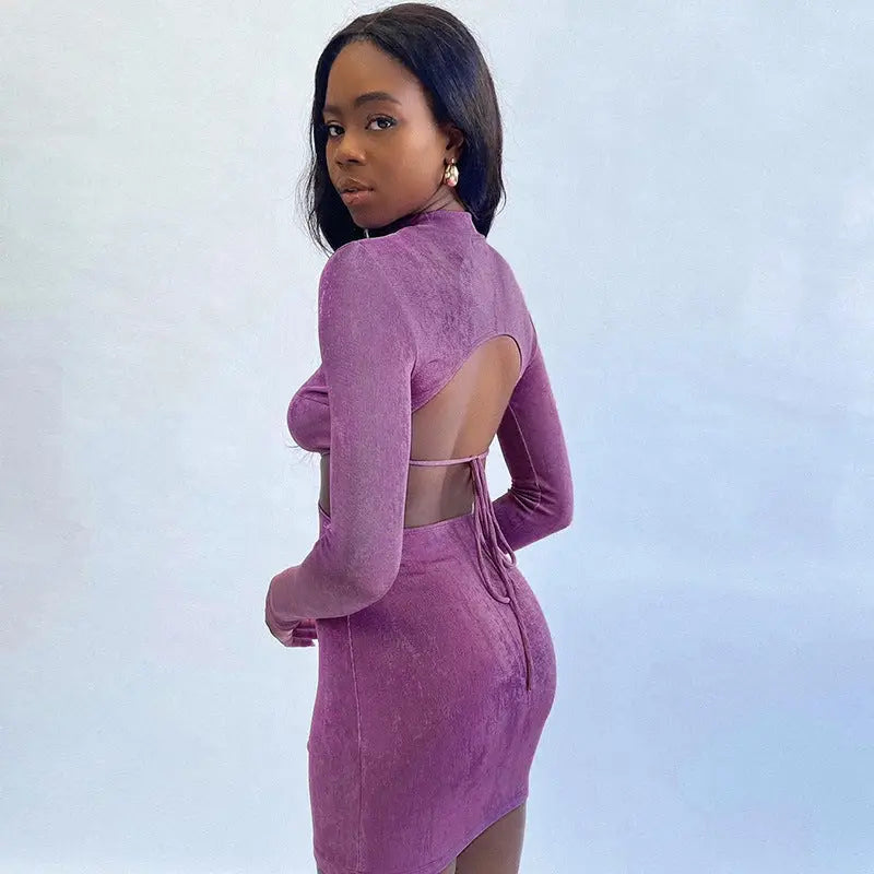Sexy Backless Bandage Women Mini Dress Summer New Hollow Out Skinny Dresses 