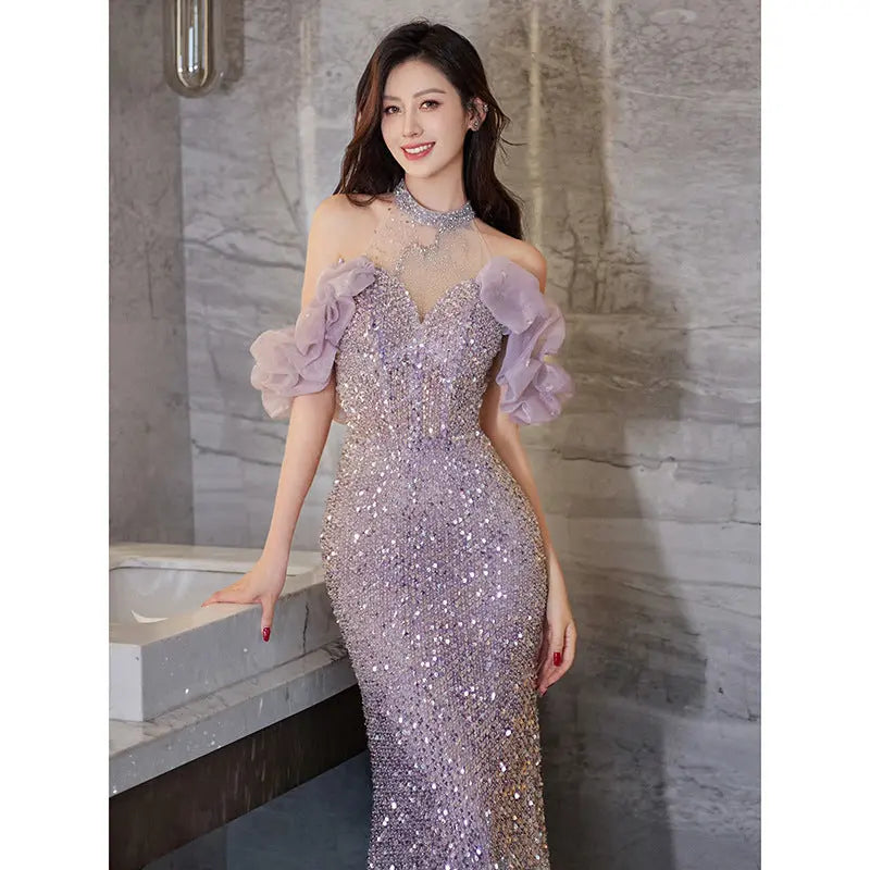 Evening Gown Women's Halter French Style 