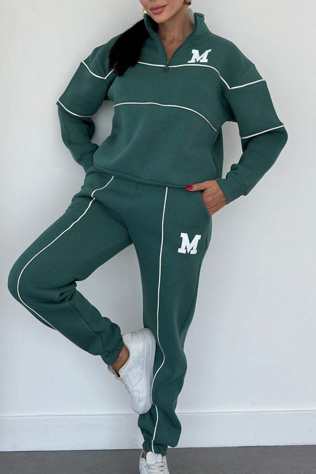 Women's 2 Piece Outfits Lounge Hoodless Pullover Sweatshirt