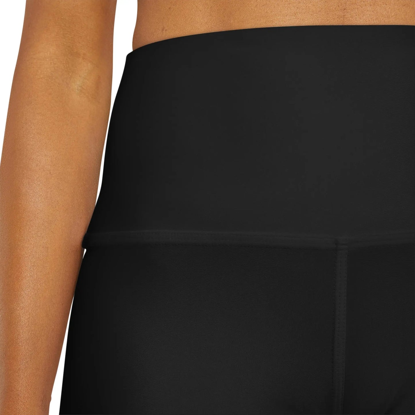 Womens High Waisted Black Yoga Shorts - Bride Accessories - Wedding 