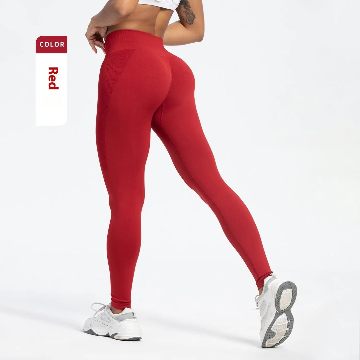 Women's Sports Fitness Pants Seamless Hip Raise High Waist Yoga Pants 
