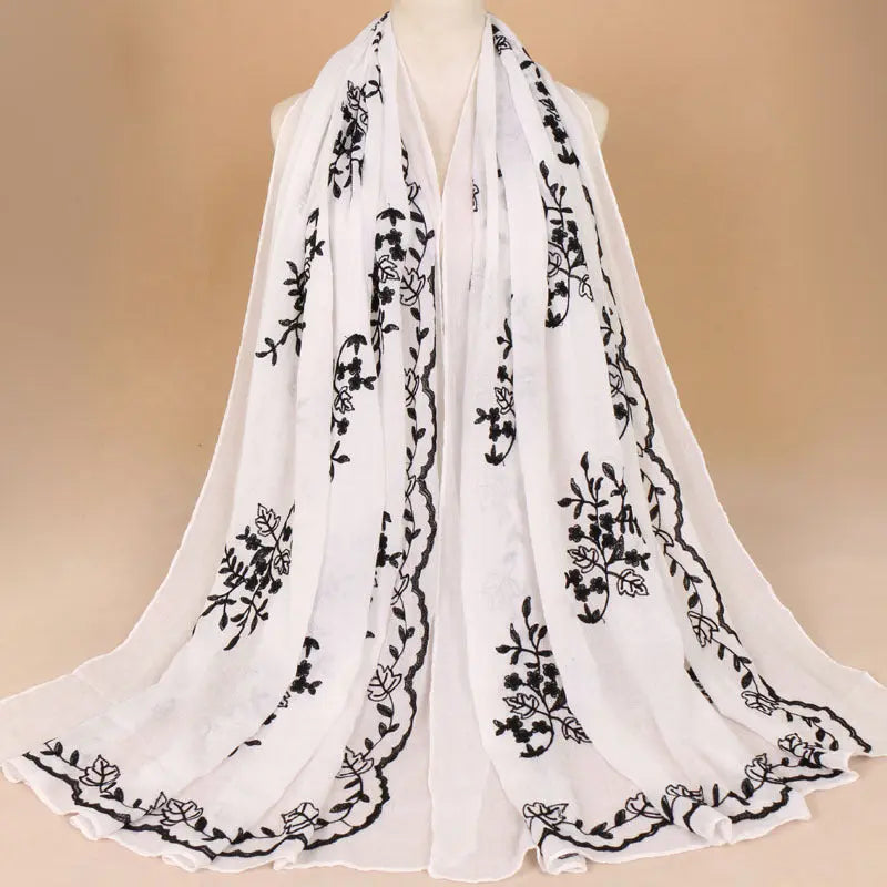 Cotton Embroidered Long Scarf For Indian Women 