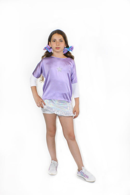 Emma, unicorn holographic short Skort