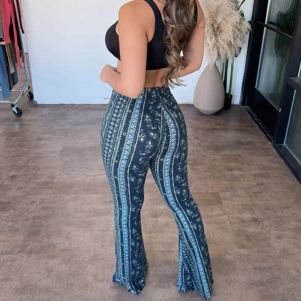 High Elastic Tight Pants Slim Sexy Print Trousers Womens Clothing 