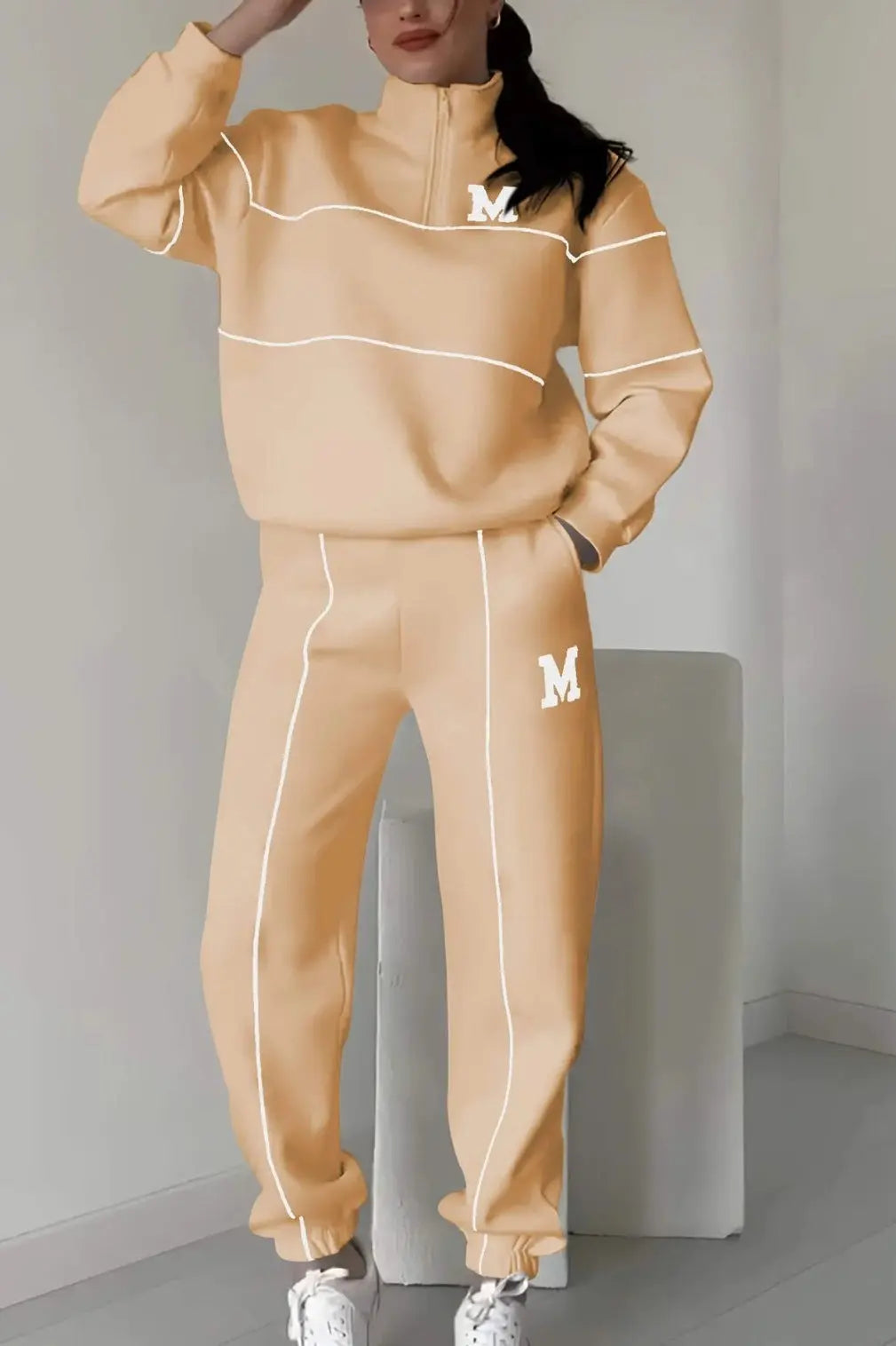 Women's 2 Piece Outfits Lounge Hoodless Pullover Sweatshirt 