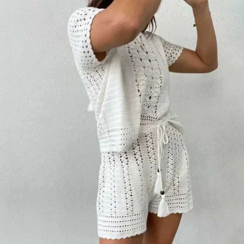 Jacquard Knitted Two Piece Women 