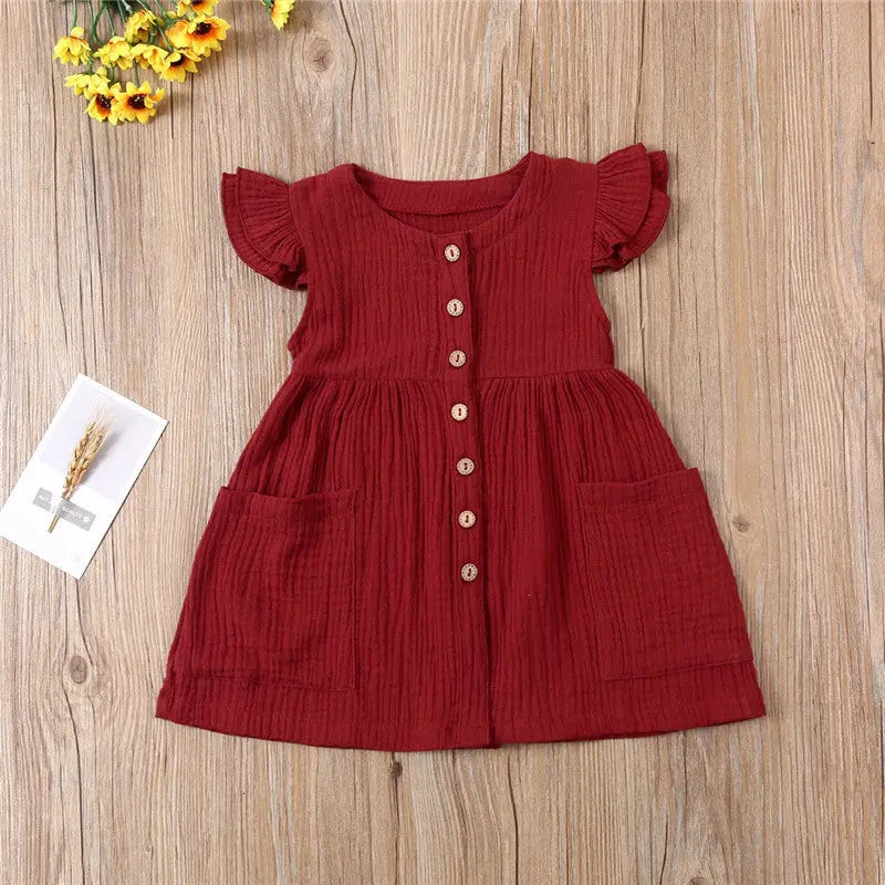 Girls short sleeve cotton dress 