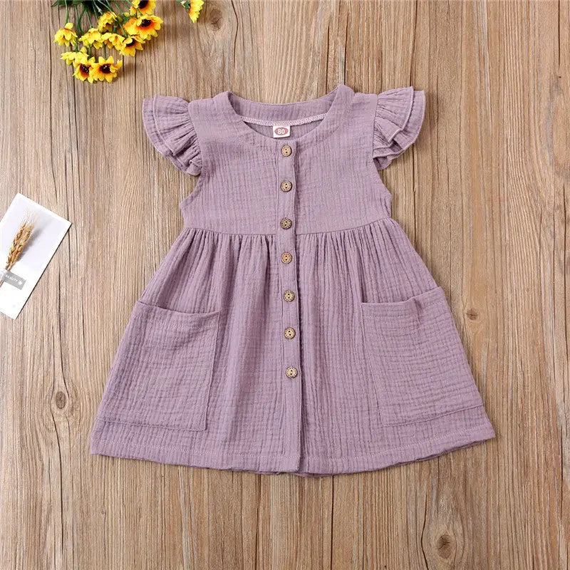 Girls short sleeve cotton dress 