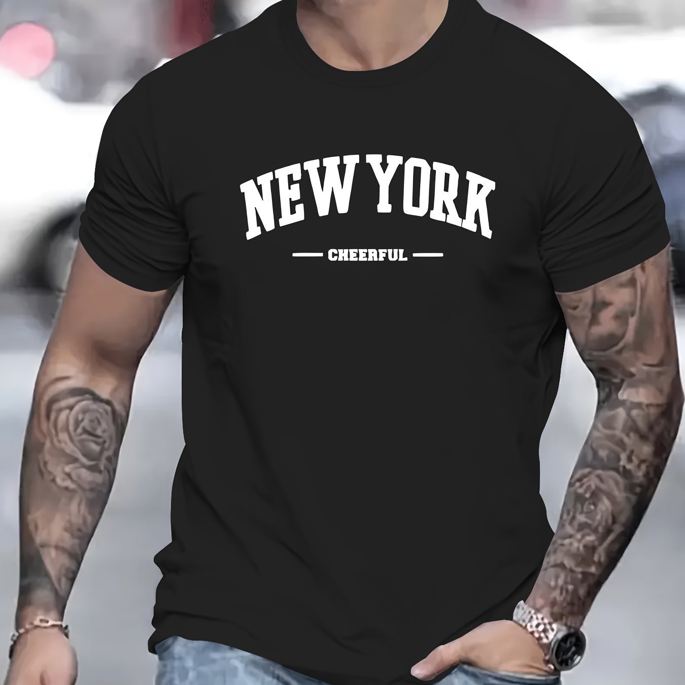 Men's Casual Short Sleeve T-shirt | New York Creative Printed