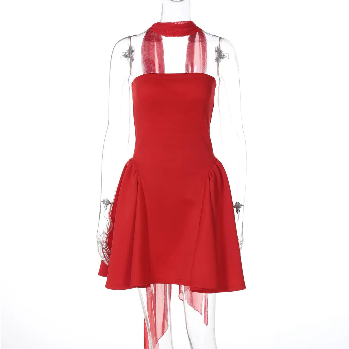 Sexy Tube Top Dress With Back Zipper Design Ins Fashion Short Dress For Party Clothing Women 
