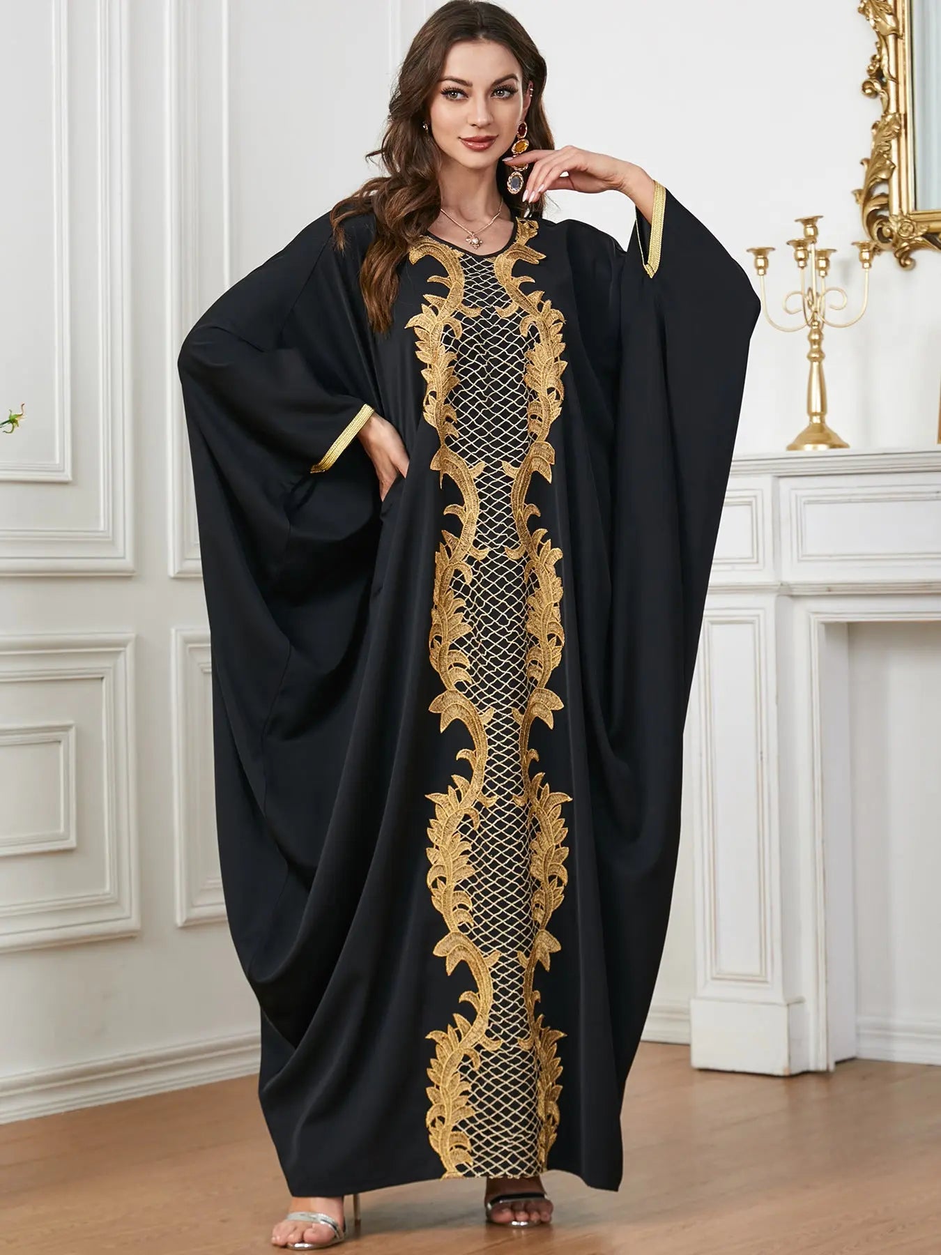Muslim Djellaba Women's Batwing Sleeve Abaya Dress 