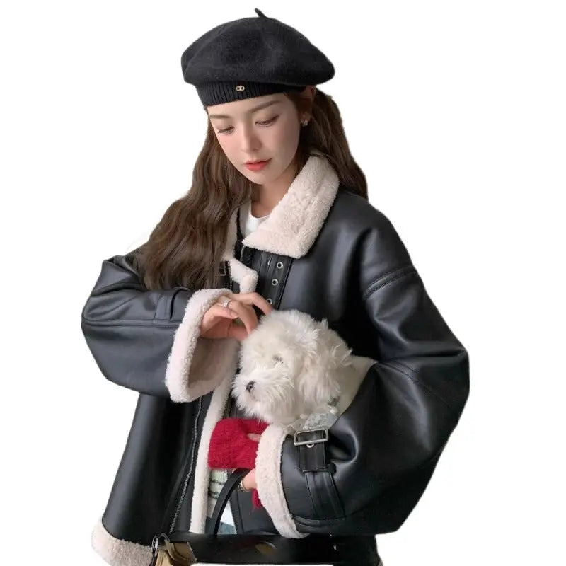 Motorcycle Clothing Coat Lamb Winter Loose 
