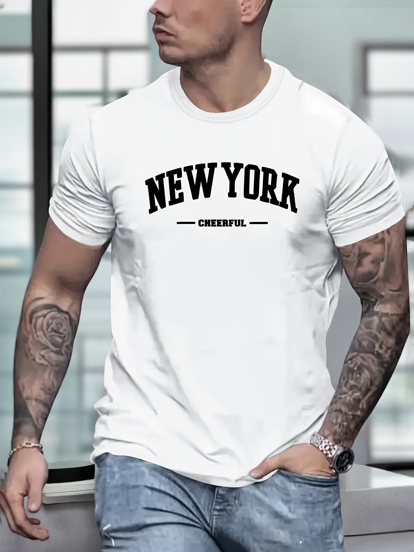 Men's Casual Short Sleeve T-shirt | New York Creative Printed