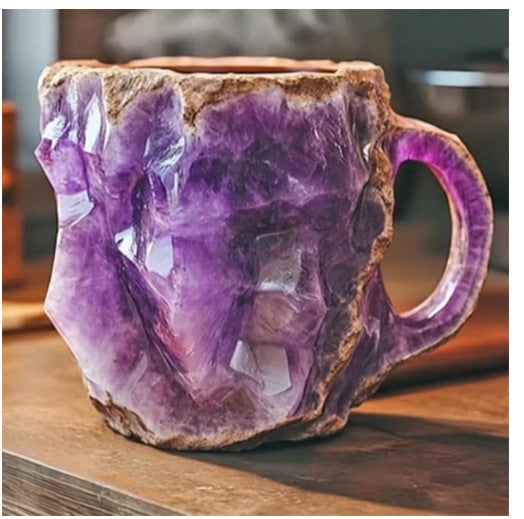 Crystal Coffee Mugs With Handles Elegant Fake Mineral Crystal Cup