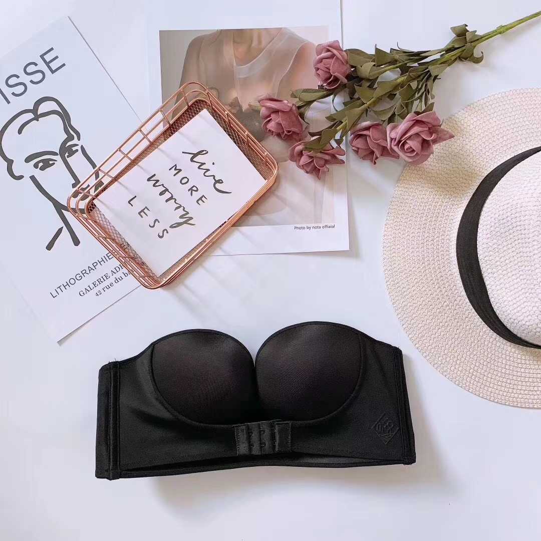 Anti-Glare One-Piece Bra Gathered Up Strapless Bra 