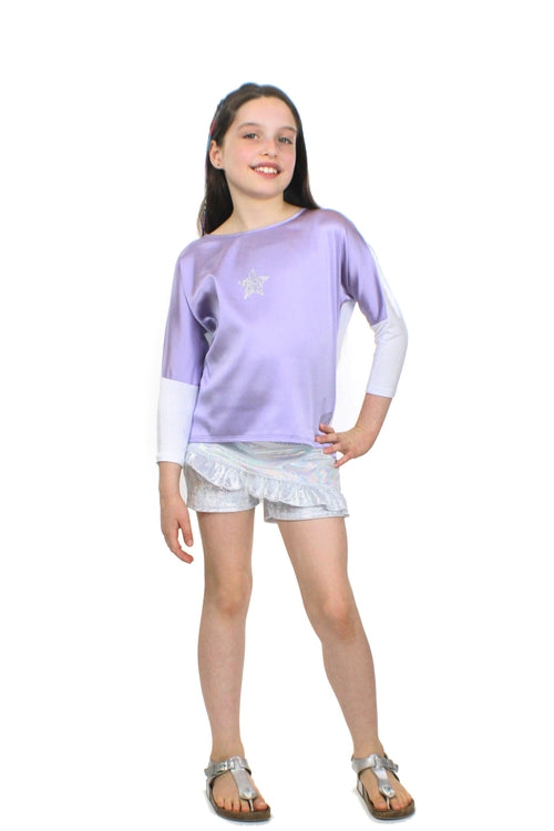 Emma, unicorn holographic short Skort