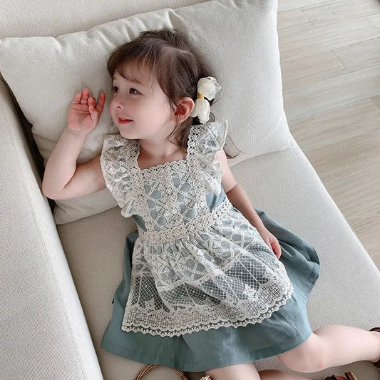 Girl's lace dress baby princess dress 