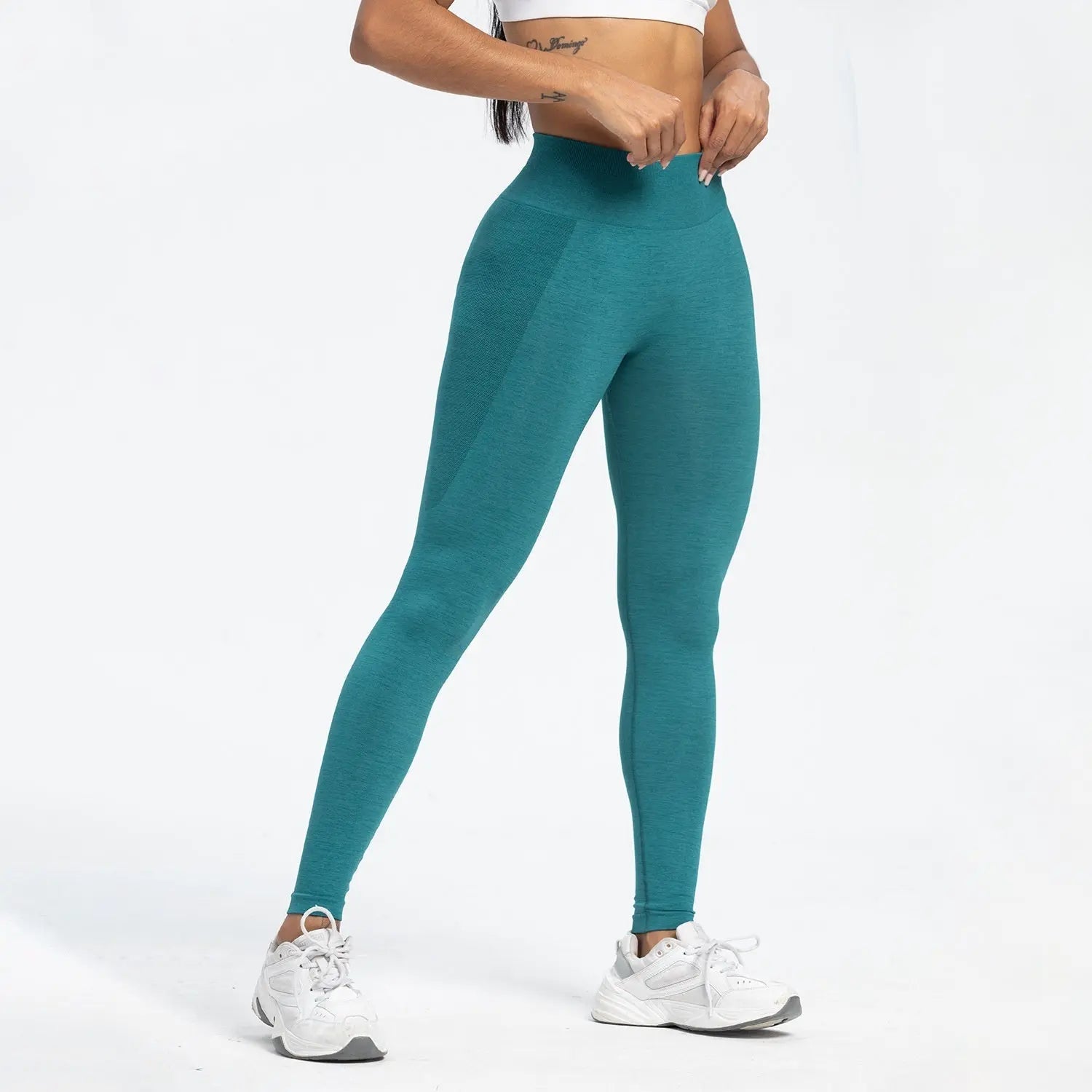 Women's Sports Fitness Pants Seamless Hip Raise High Waist Yoga Pants 