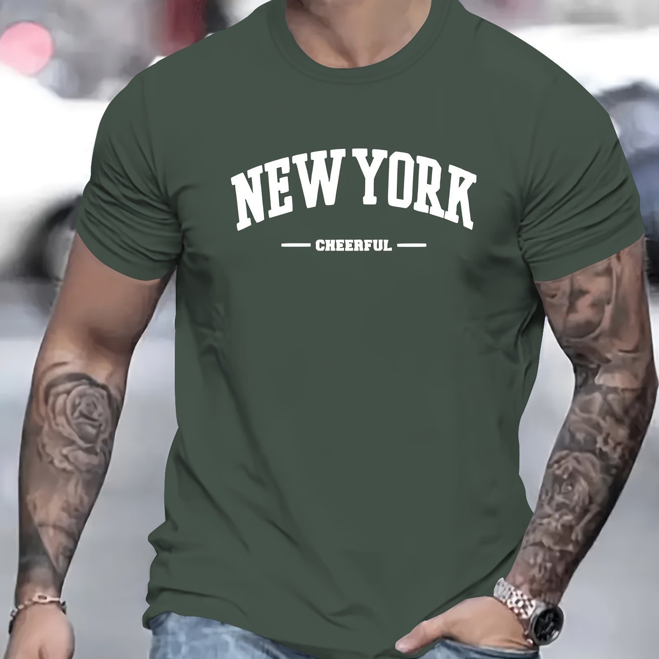 Men's Casual Short Sleeve T-shirt | New York Creative Printed