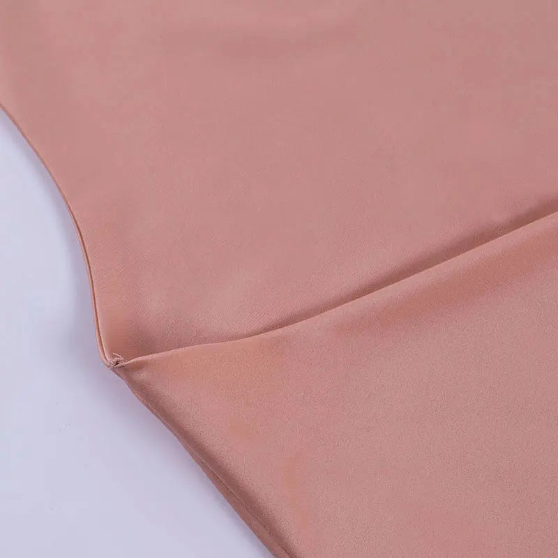 Satin Party Dress V Neck Backless Mini Sleeveless Summer Party Dress 