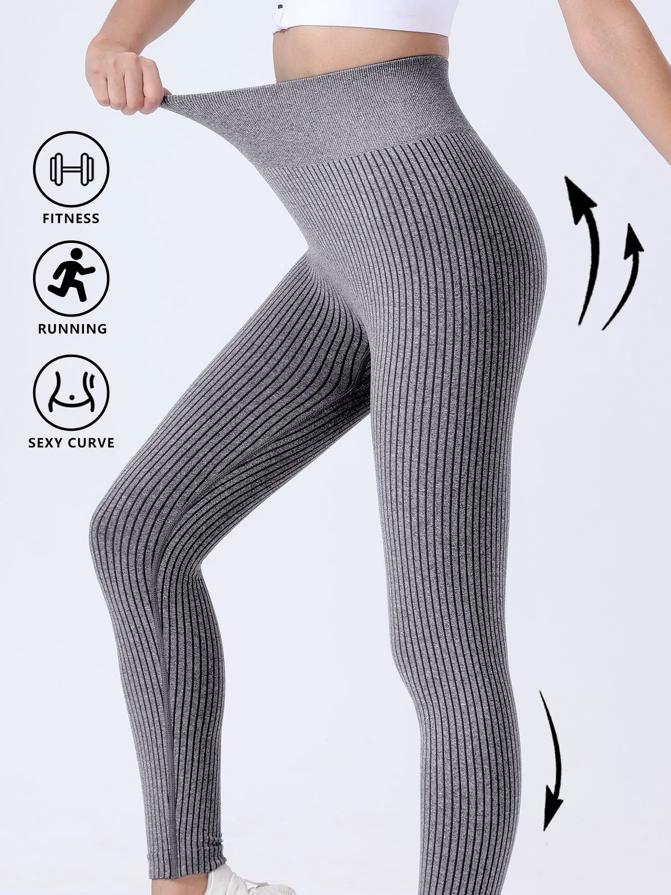 Leggings For Women Ribbed Seamless Leggings Yoga Pants Women Workout Pants 