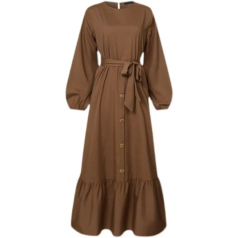 Women's Pullover Round Neck Muslim Dress 
