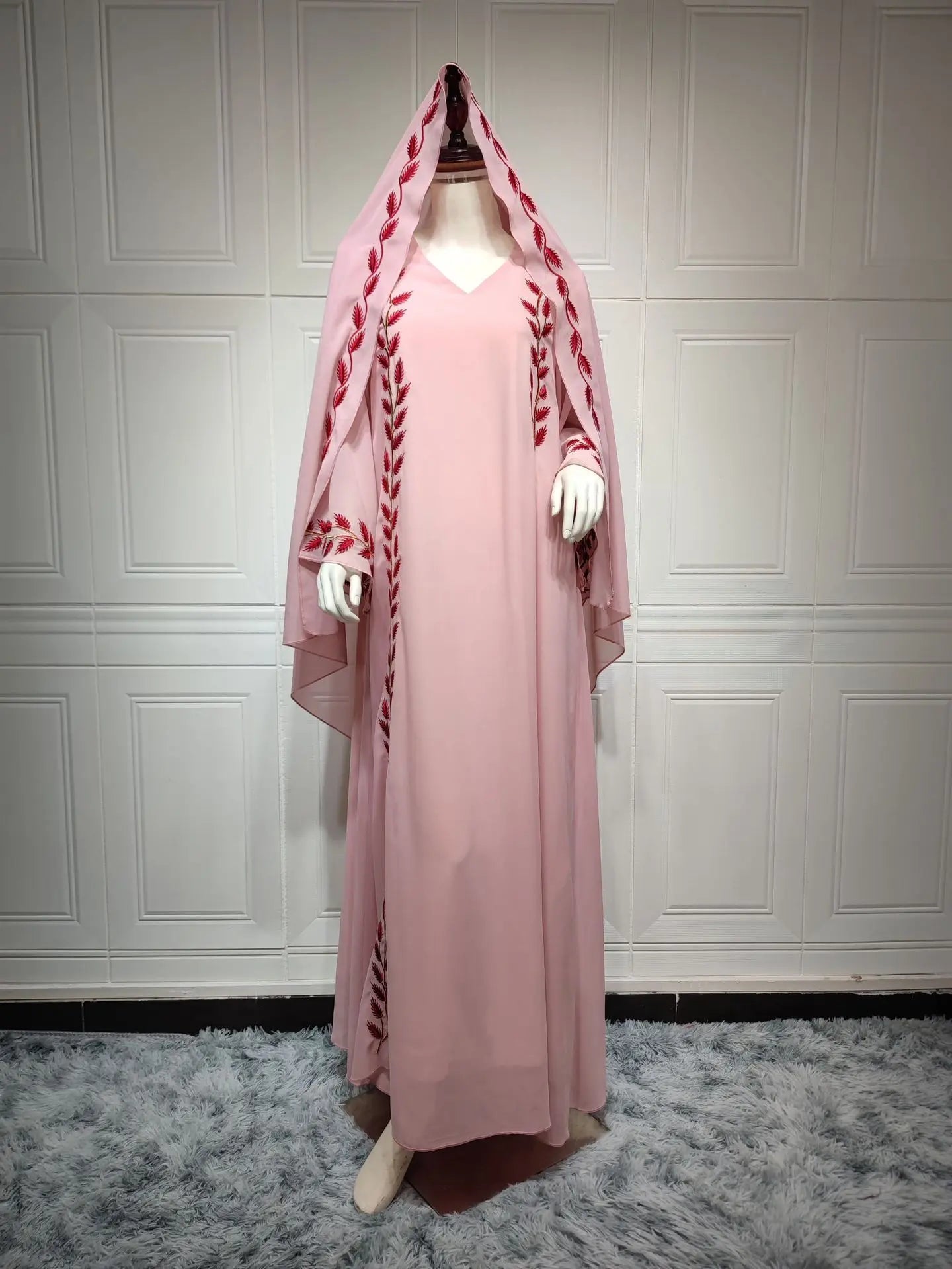 Women's Temperament Fashion Embroidery V-neck Dress 