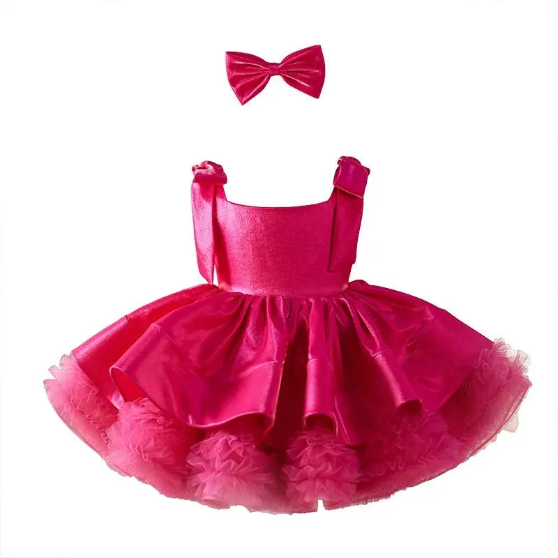 Rose Suspender Puffy Party Dress 