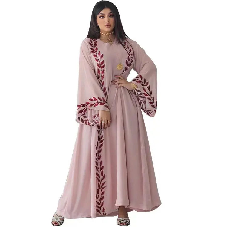 Women's Temperament Fashion Embroidery V-neck Dress 