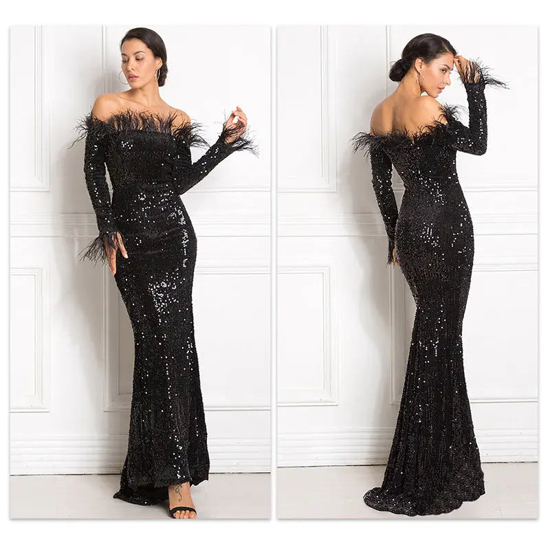 Off-the-shoulder Fishtail Party Formal Dress 