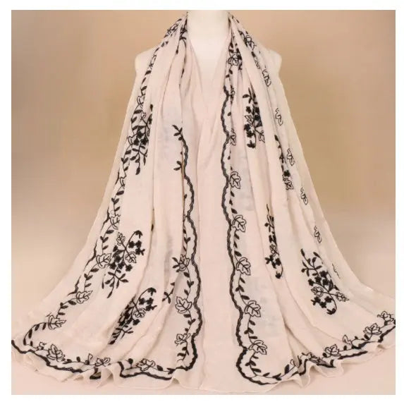 Cotton Embroidered Long Scarf For Indian Women 