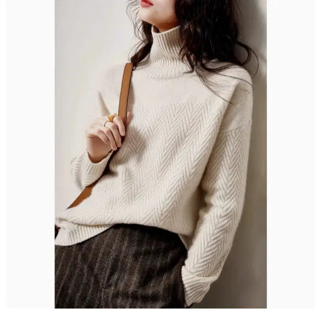 Women's Turtleneck Cashmere Sweater Thickened 