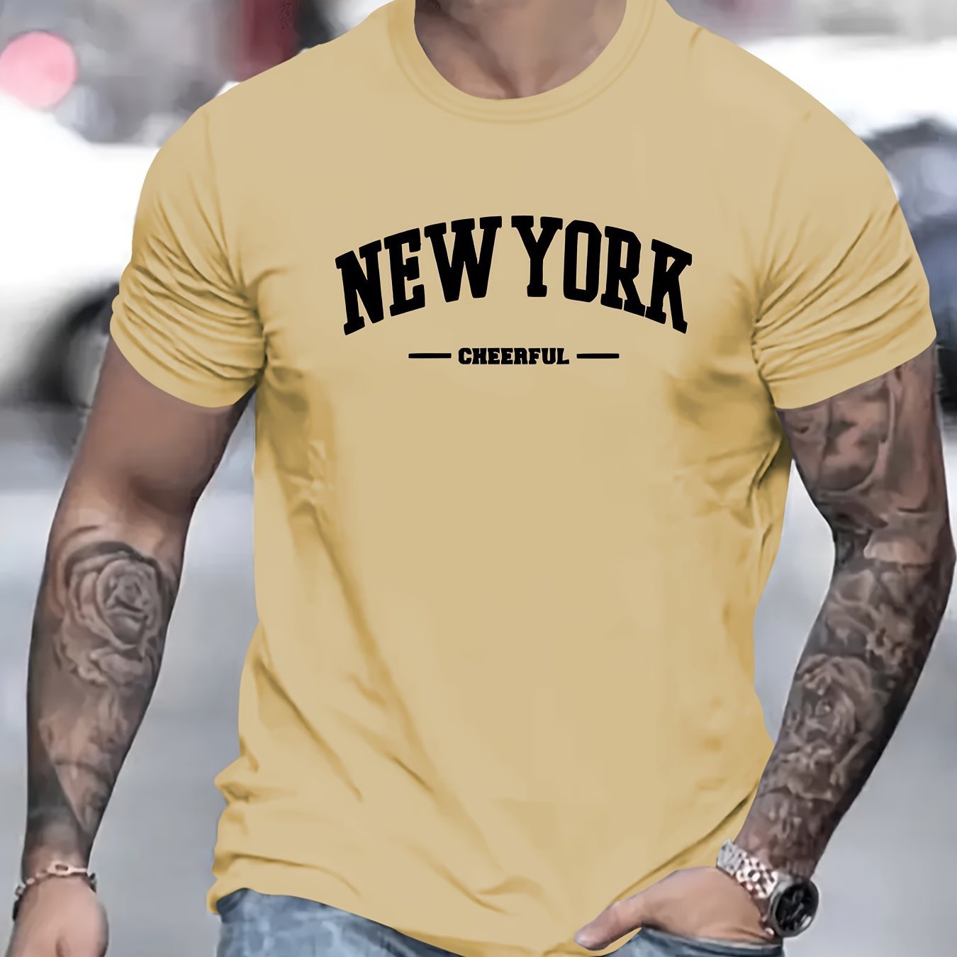 Men's Casual Short Sleeve T-shirt | New York Creative Printed