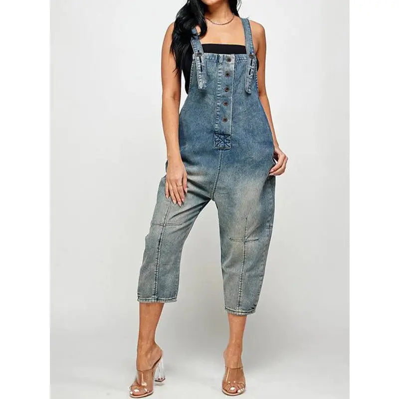 Women's Clothing Fashion Casual Siamese Suspender Jeans Women 