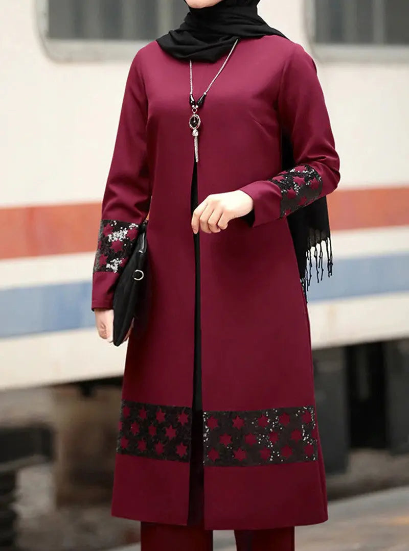 Muslim Women's Middle Eastern New Suit Dubai Abaya 