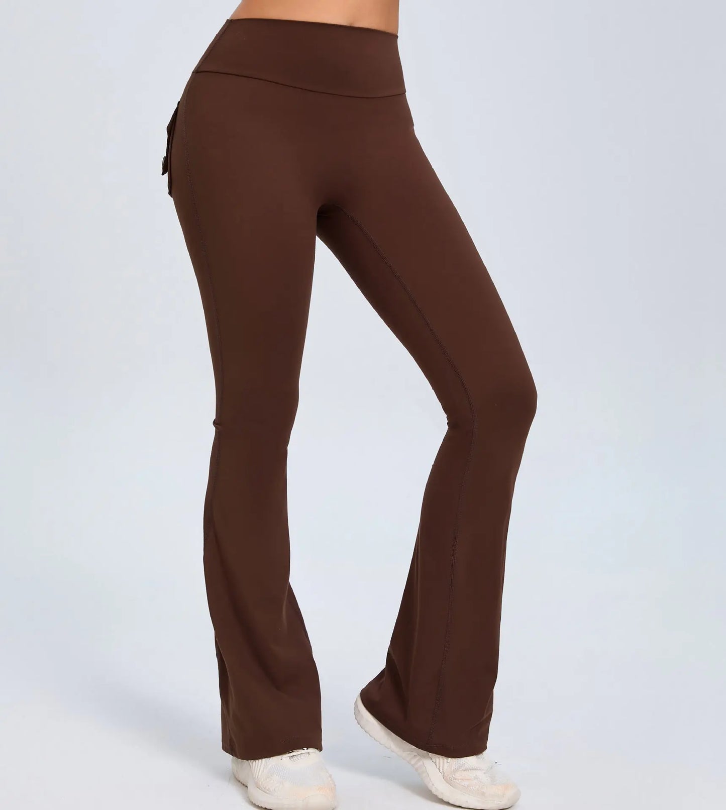 Yoga Fitness Flared Pants With Pockets Ins Fashion Slim High Waist Sports Trousers  Scrunch Butt Booty Workout Lifting Leggings 