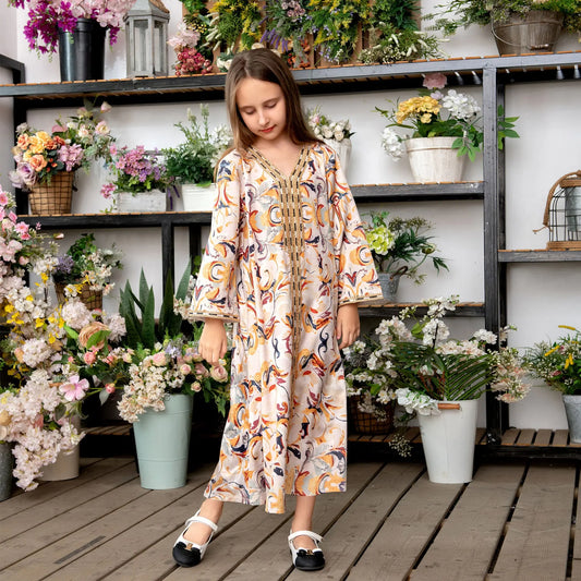Printed Robe Muslim Mother And Daughter Abaya European Beauty Big Boy 