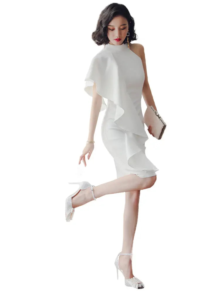 Party party white short evening dress 