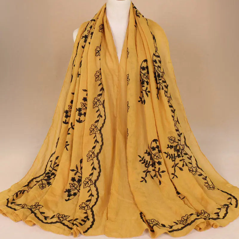 Cotton Embroidered Long Scarf For Indian Women 
