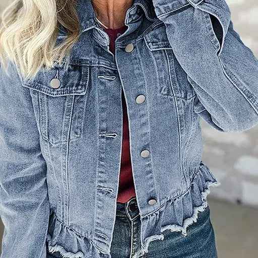 Solid Color Single Row Multi-buckle Jacket 