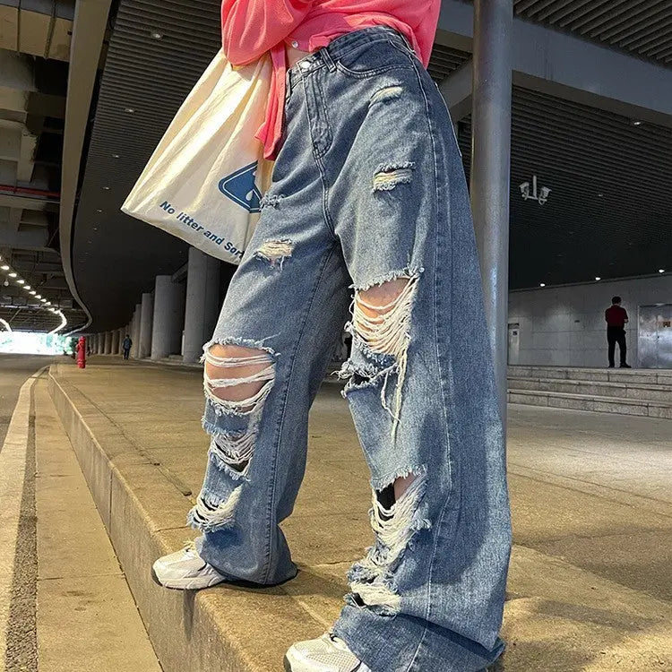 Slim Mopping Wide Leg Trousers Woman 
