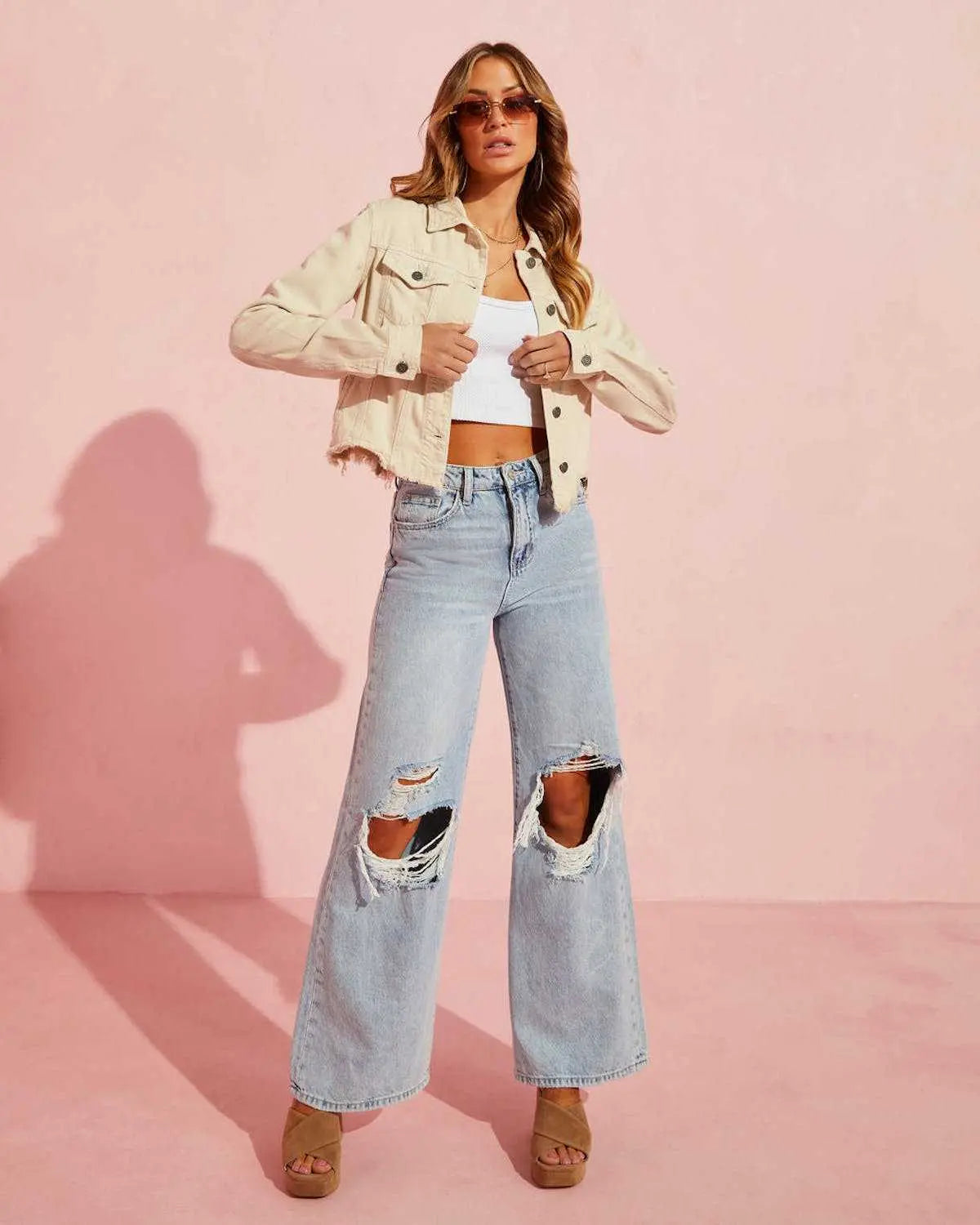 Ripped Slimming Jeans For Women 